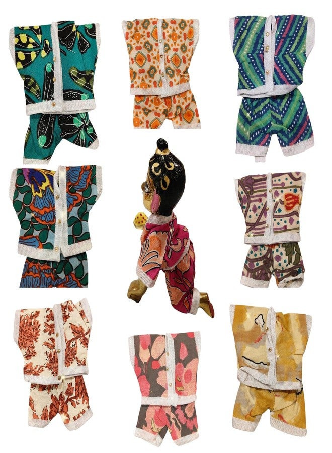 Partish Laddu Gopal Cotton Summer Dress Pack of 8 l Ladoo Gopal Cotton Suit for Thakur Ji l Krishan Ji.. Size 0 1 2 3 4 5 6 - Image 1